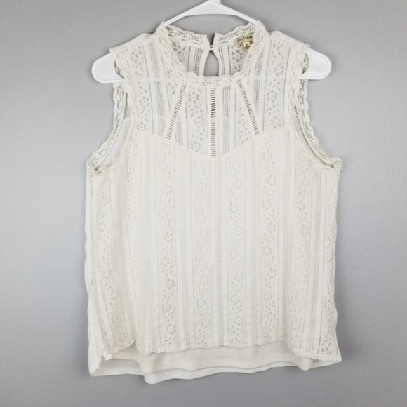 Lily White Tops - Lily White | Sleeveless Lace Top